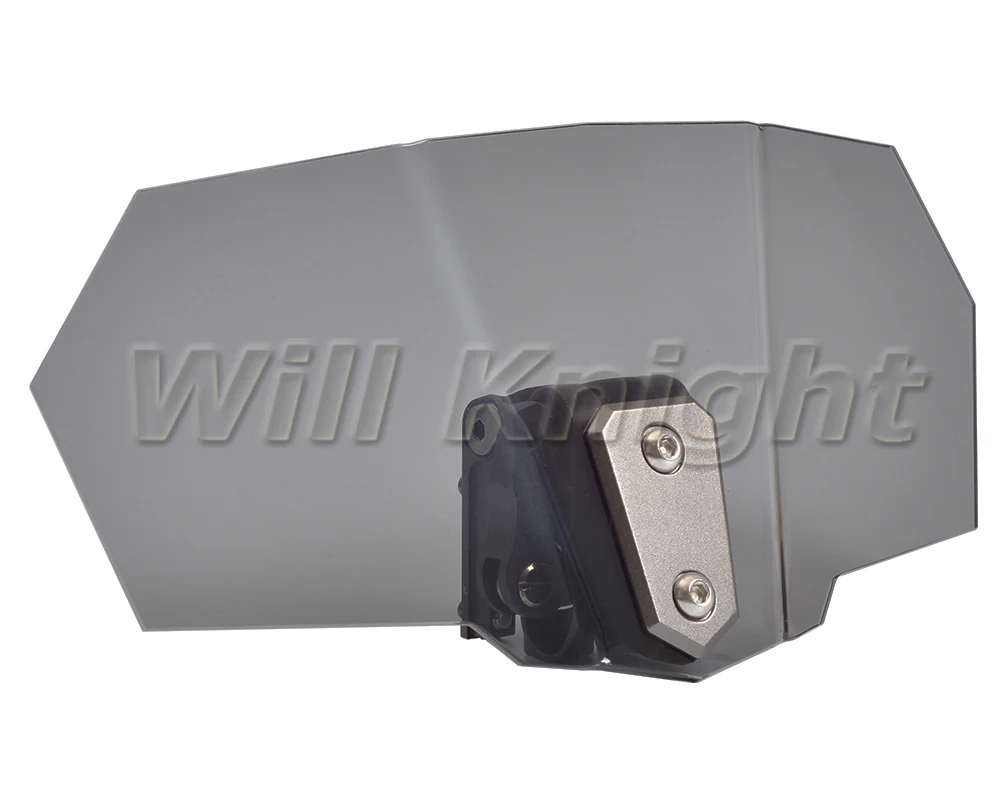 Universal Adjustable Front Windscreen for Motorcycle Universal Smoke Windshield with Matte Grey Metal