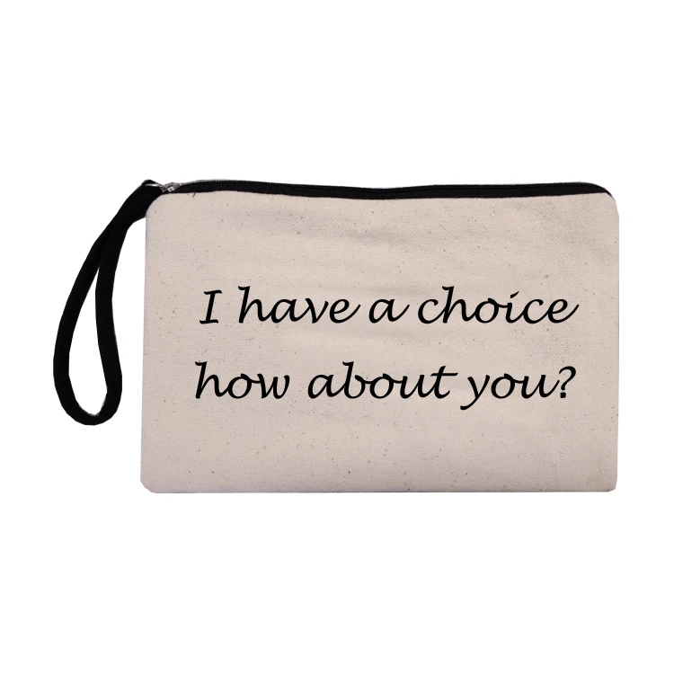 
Hot selling makeup bag cotton canvas cosmetic bag pure color for promotion gift 