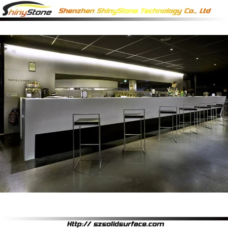 High-end restaurant food service counter solid surface/artificial marble bar club interior decor