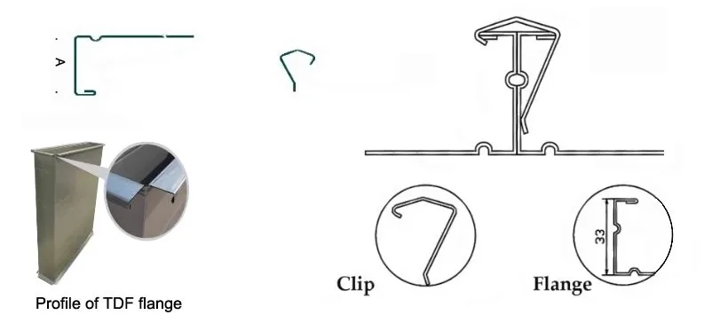 Factory price 2 shapes 1.5mm  T15  TDF flange forming machine for hvac air duct
