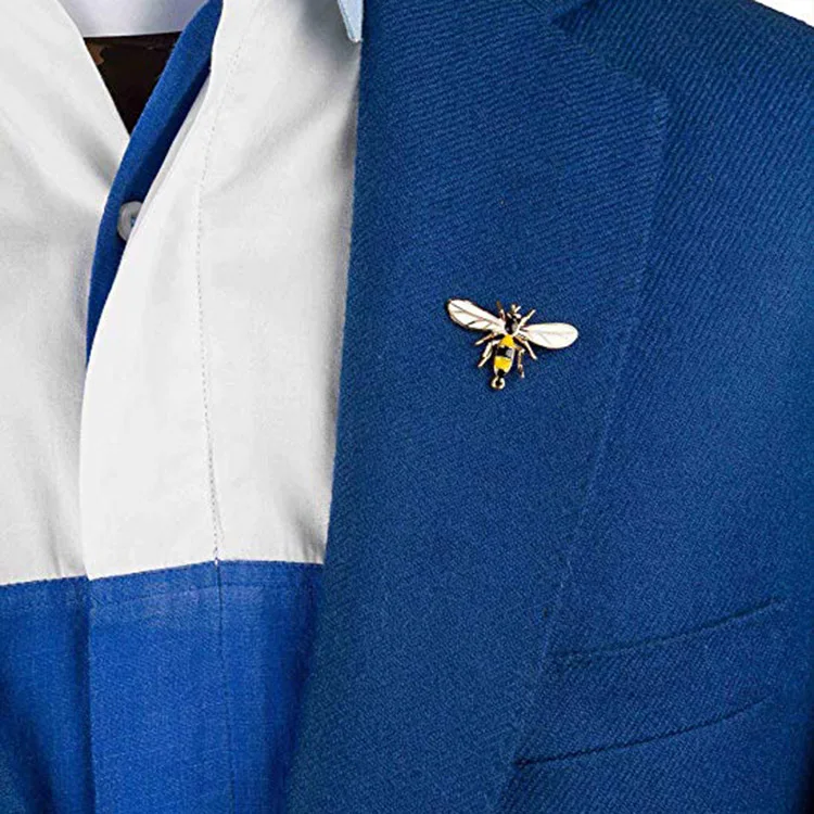 badge safety pin  animal bee shape unisex metal badge safety pin