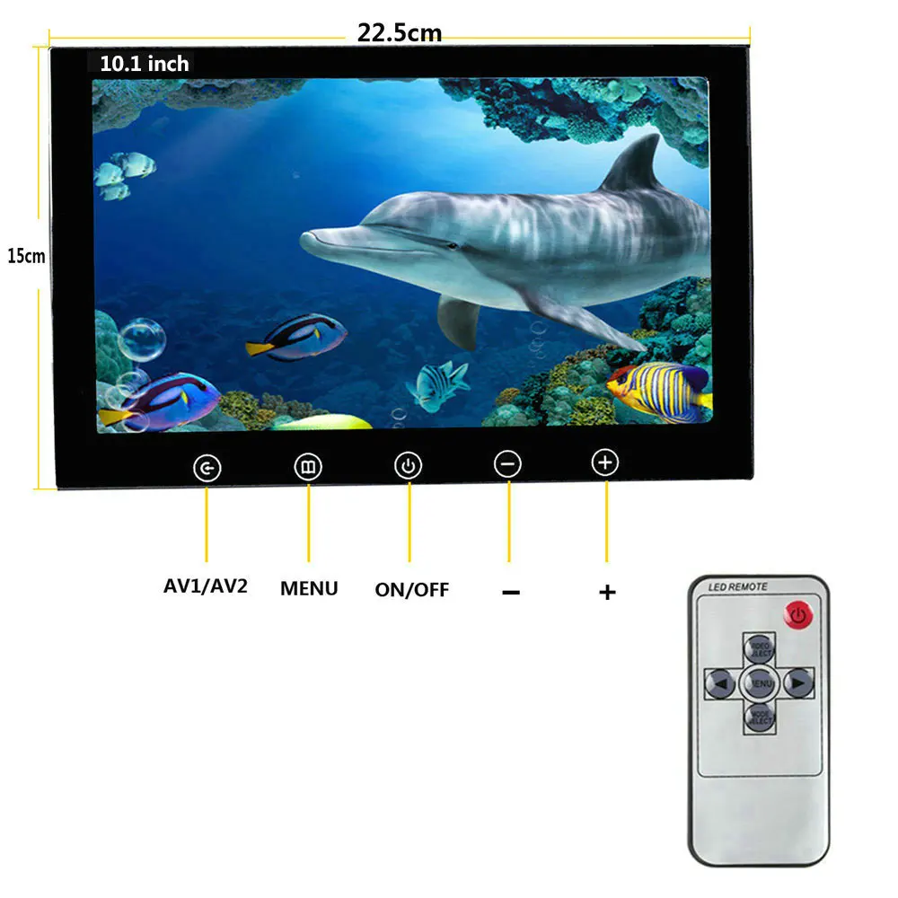 10 Inch 15M 1000TVL Fish Finder Underwater Fishing Camera 15pcs White  LEDs + 15pcs Infrared Lamp For Ice/Sea/River Fishing