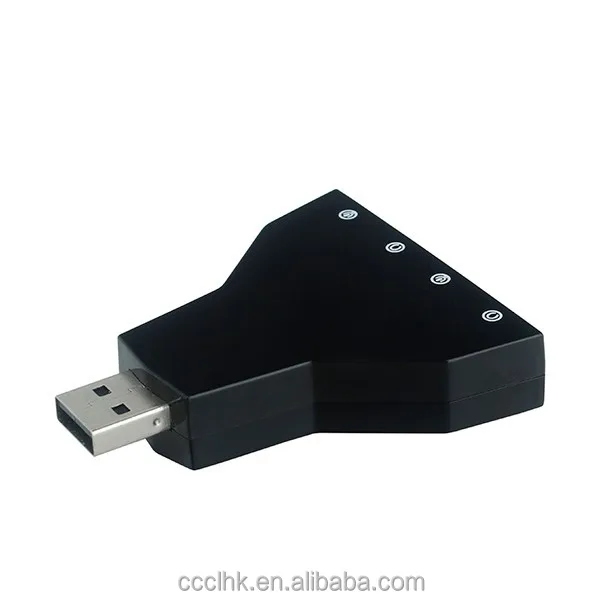 7.1 CH Channel USB 2.0 3D Audio Sound Card Adapter Mic Speaker for PC Desktop