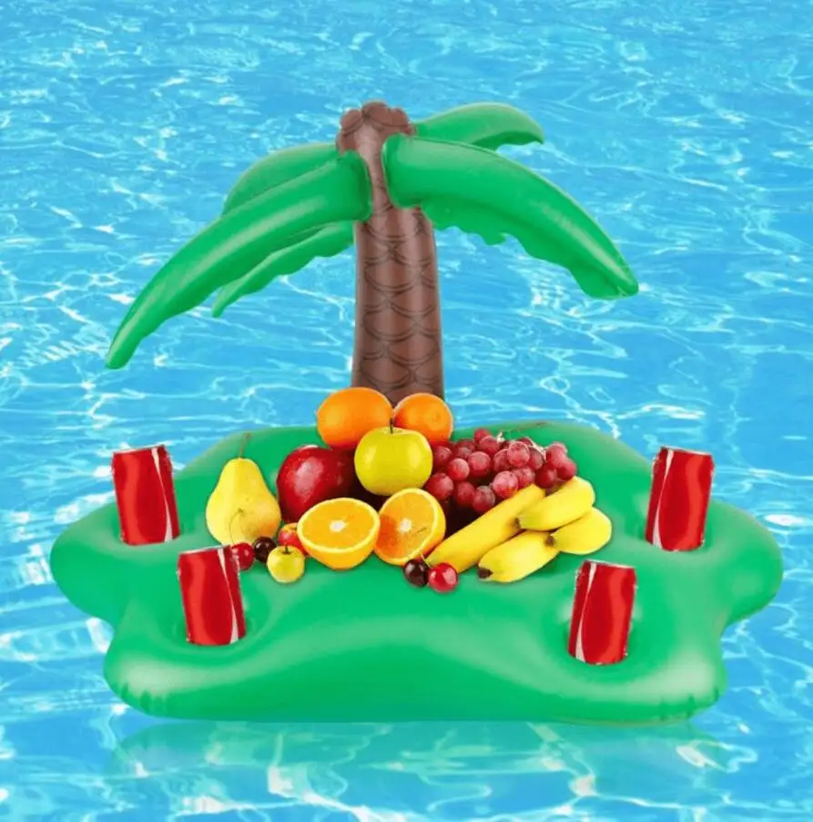 Z515 Custom PVC Round Flamingo Floating Beer Drink Holders Beach Float Beverage Coasters Swimming Pool Inflatable Cup Holder