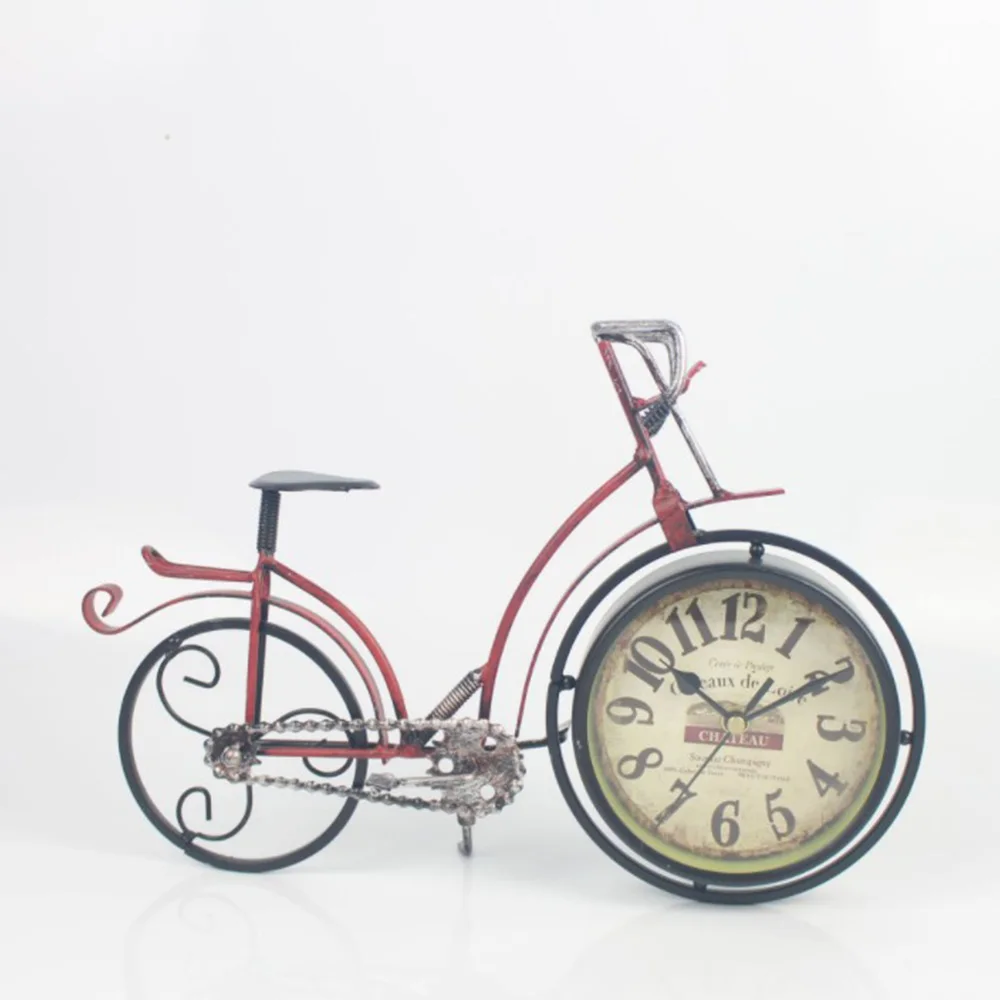 Vintage Iron Bicycle Shaped Table Clock