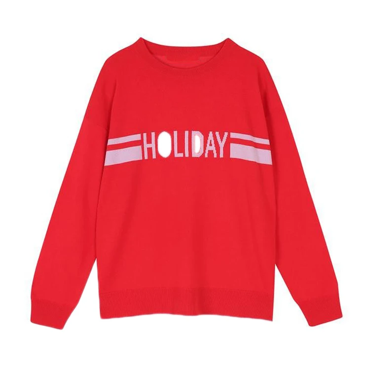 OEM Custom Jacquard Korean Cute Clothes for Women Ladies Fashion Knitwear Beautiful Clothing