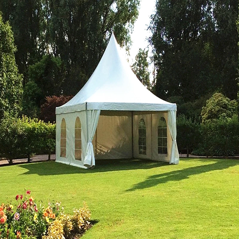 5Mx5M White Pagoda Tent with High Peak Roof