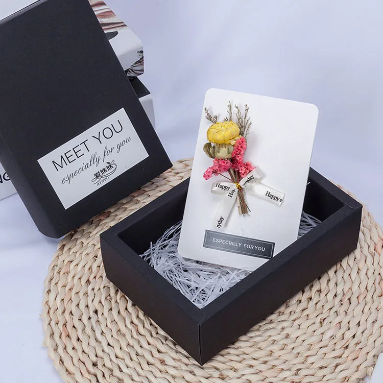 Оригинальная Подарочная коробка на День святого Валентина, рождественский подарок, мини-букет, поздравительная открытка с сухими цветами