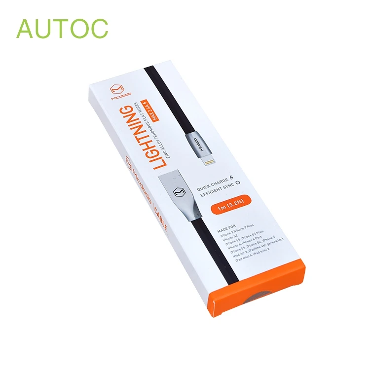 Custom Logo Recycled Cable Retail Packaging Data Cable Packaging Box For Usb Cable