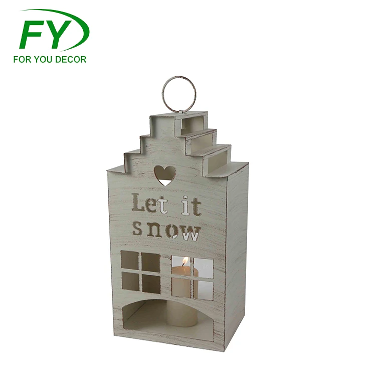 
Cheap 18*13*H36.5cm garden wood candle lantern stand for home 