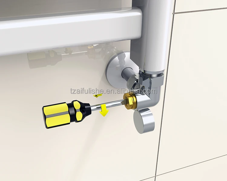 Straight Chrome Adjustable Thermostatic Radiator Valvesfor towel rack size1/2 inch