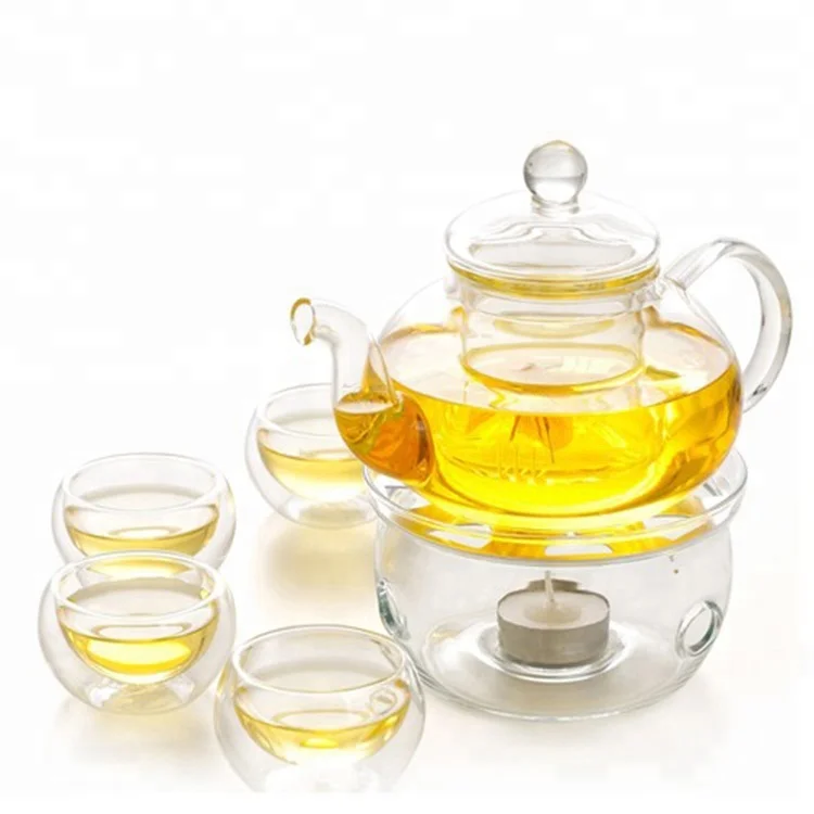 Set of Chinese Clear Glass Teapots with Infuser for Sale