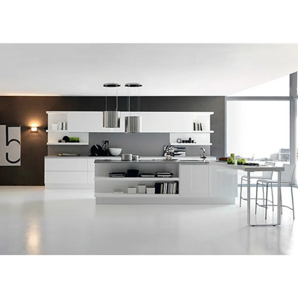 
2018 new designs white lacquer kitchen cabinet 