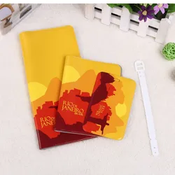 Travel set of PVC passport holder and luggage tag with many patterns