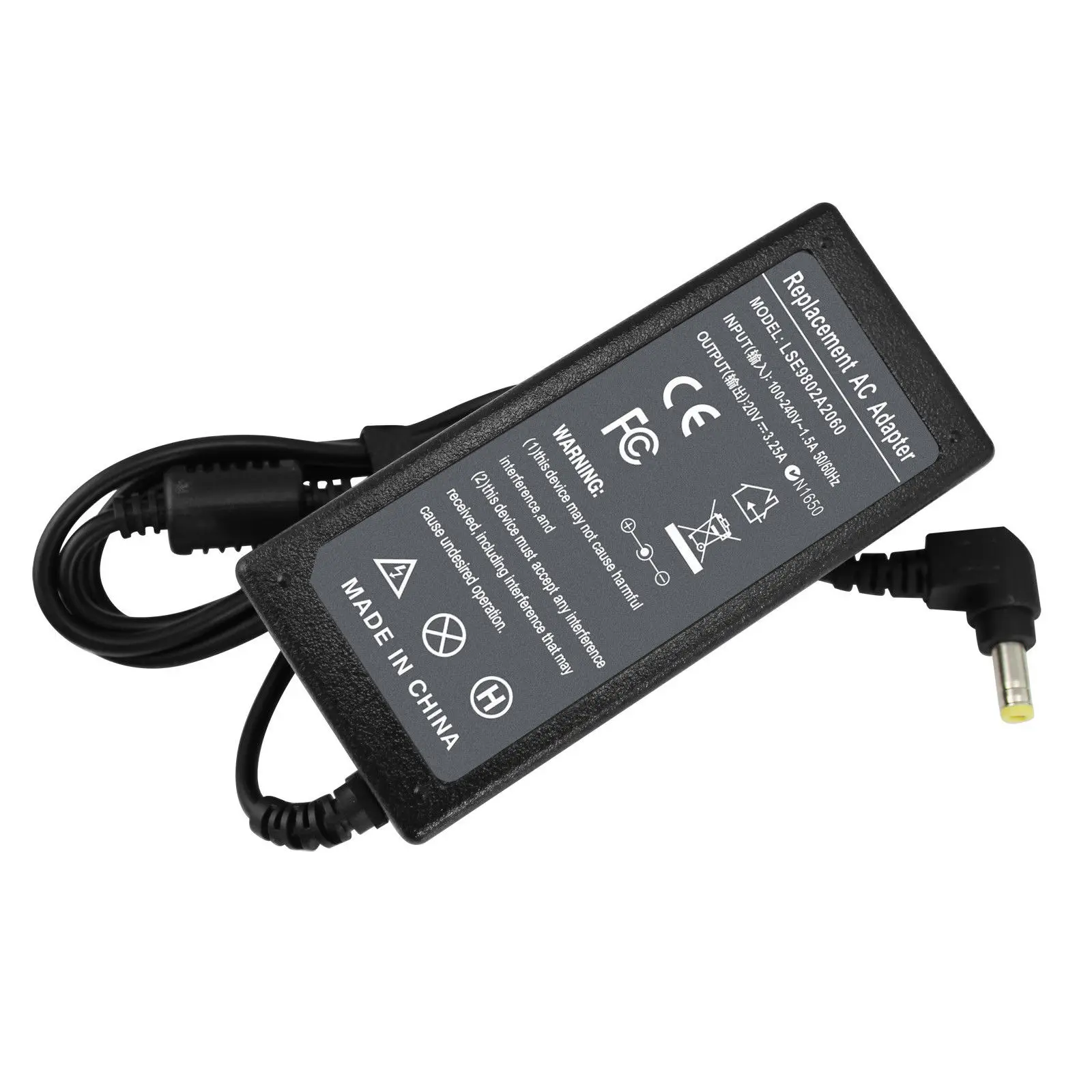 20V 3.25A 65W Laptop AC Adapter Charger for Lenovo Laptop Power Supply Cord 5.5X2.5mm