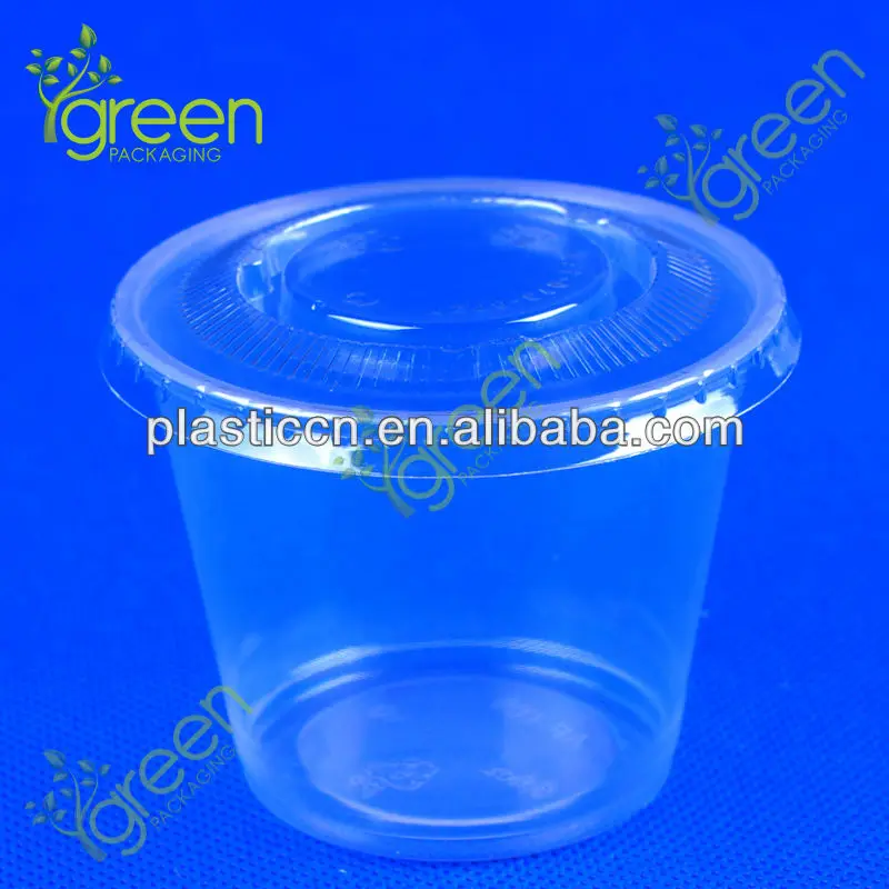 Fruit Jelly Cup Pudding Cup/food Packing Condiments Cups Manufacturer Mini Plastic with Lid Plastic Disposable PET Lid GREEN