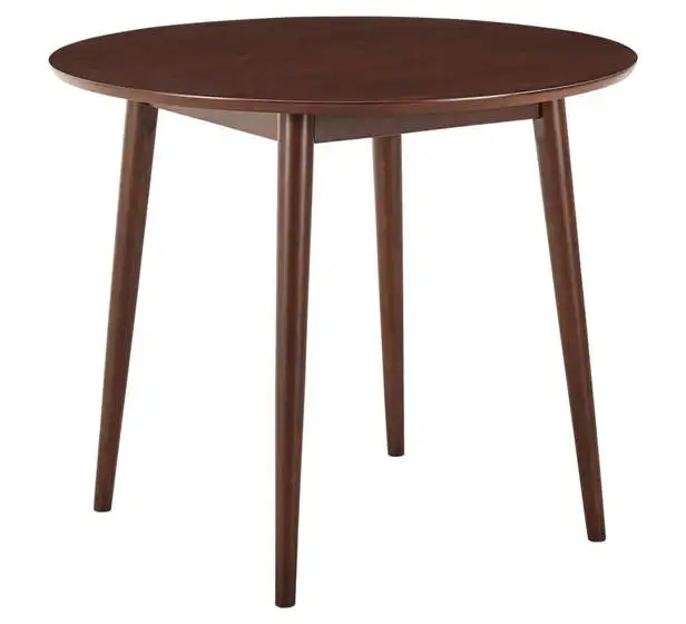 
white painted wooden appearance round dining table 