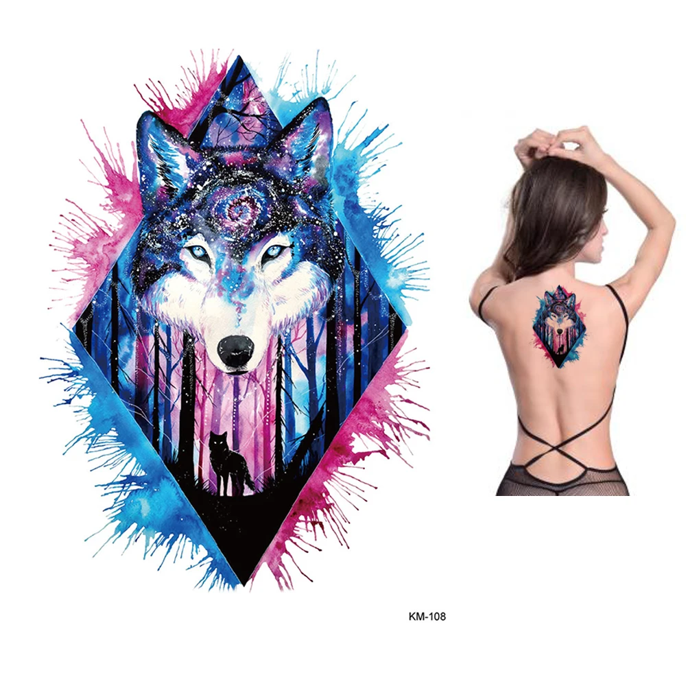 Новые наклейки с большим рисунком для татуировок, рукав для рук KM062 - KM117