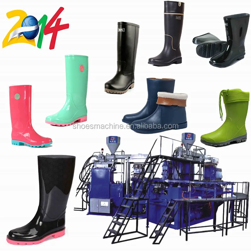 Full automatic rotary two colors PVC rain boot shoes making machine price in Dongguan city