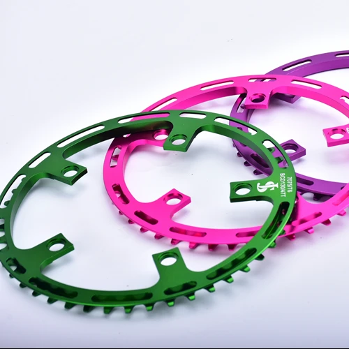 CNC 130 BCD foldable bicycle Chain ring 3 colors For DAHON BYA 412 Folding Bike Crankset 45 / 47 T Al 7075