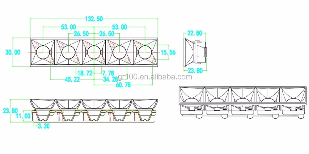 Free sample offerled reflector cup or led 4x4 light bar reflector for linear light new designs