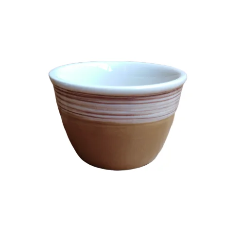 Japanese bowl ceramic matt color with wood painting cereal bowl ceramic microwave and dishwasher safe