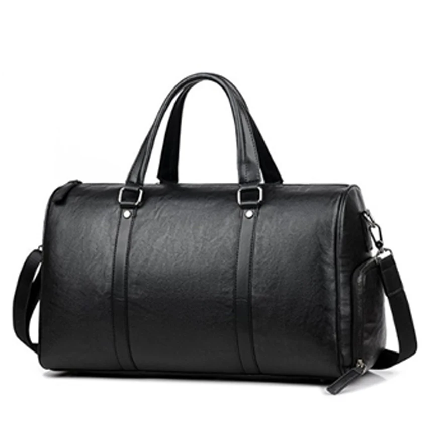
Pu leather duffel duffle bags travel holdall sport luggage weekender bag with shoes compartment 