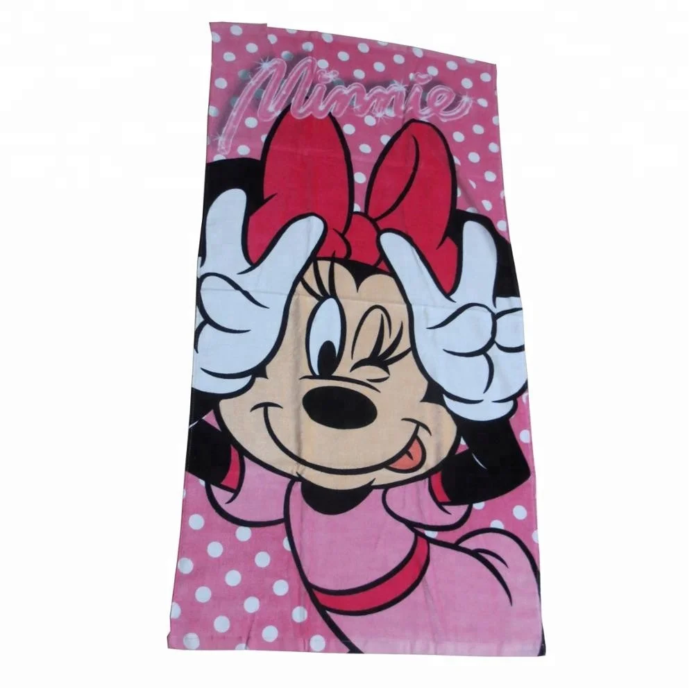 100% Cotton Velour Printed Micky Cartoon lightweight beach towels