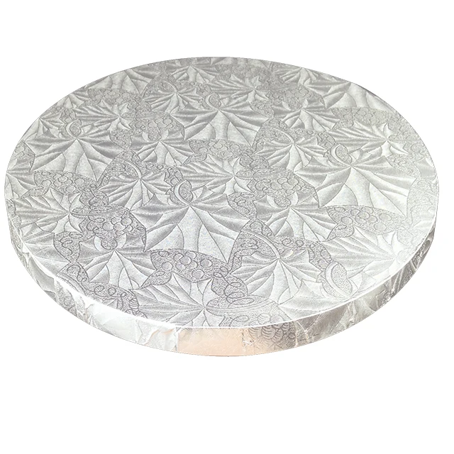 Тисненая алюминиевая фольга, Серебряный толстый барабан для торта, доска из золотой фольги
