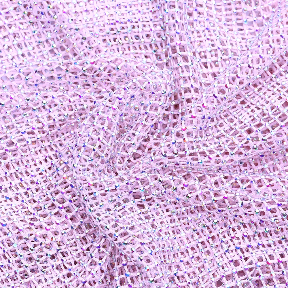 XULIN Rhinestone Net Trim Fabric Sheet For Mesh Strass Applique