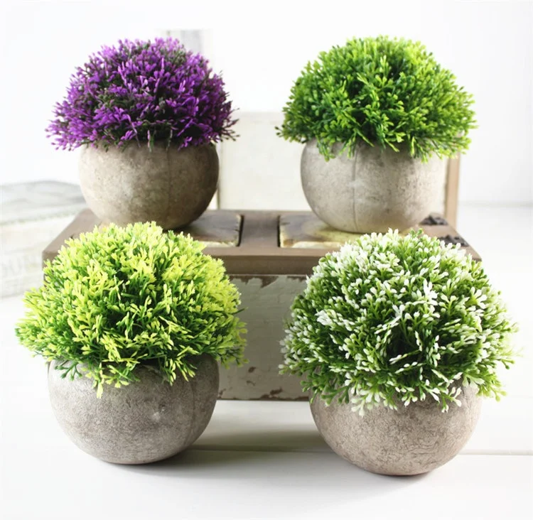 V-3219 Wholesale Artificial Plant Set In Pots Artificial Plastic Mini Plants