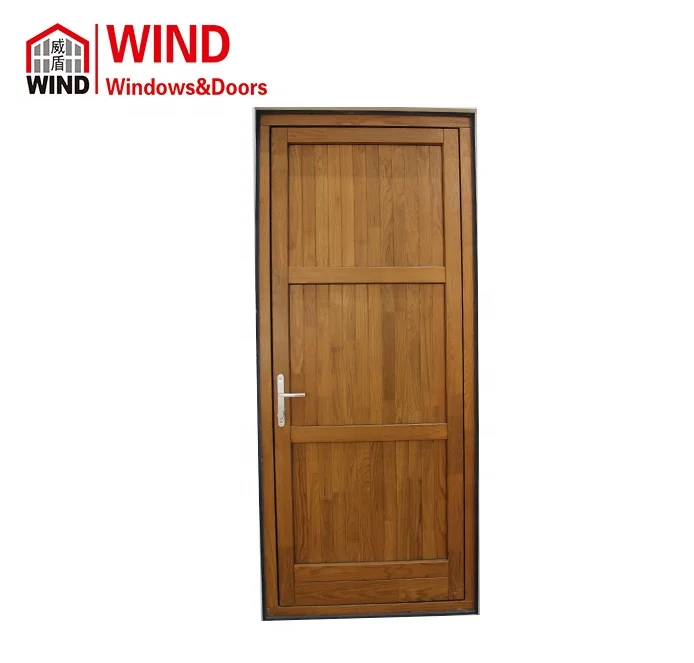 WIND 2019 latest design copper wood door automatic window with fingerprint smart door lock