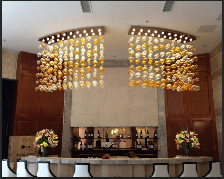 hotel bar light up ceiling decor glass bubble ball hanging hollow