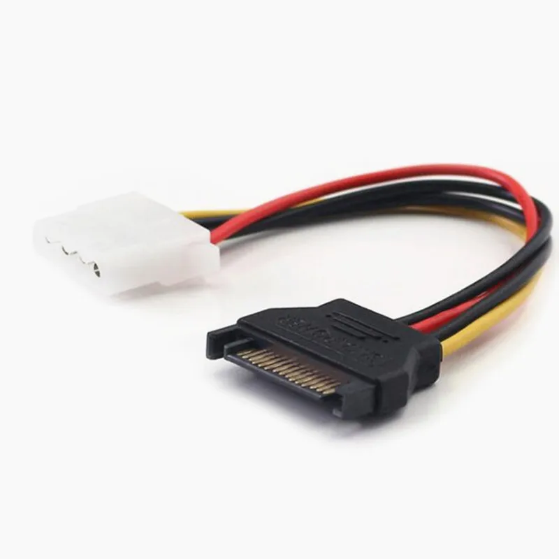 NEW SATA TO IDE power cable 15 Pin SATA Female to Molex IDE 4 Pin Male Adapter Extension Cable