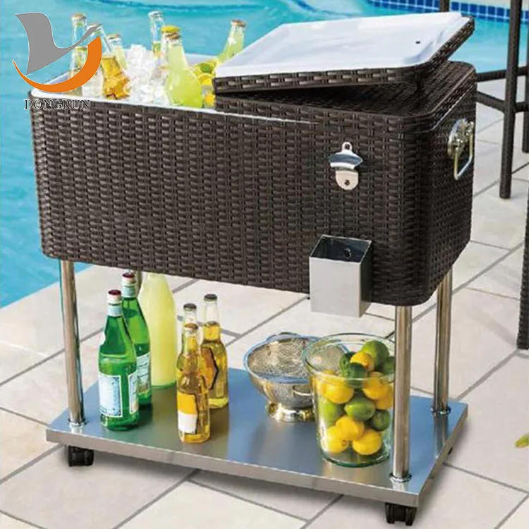 
80QT Large Capacity Cooler Cart With 10 Inch Inflatable Wheels 