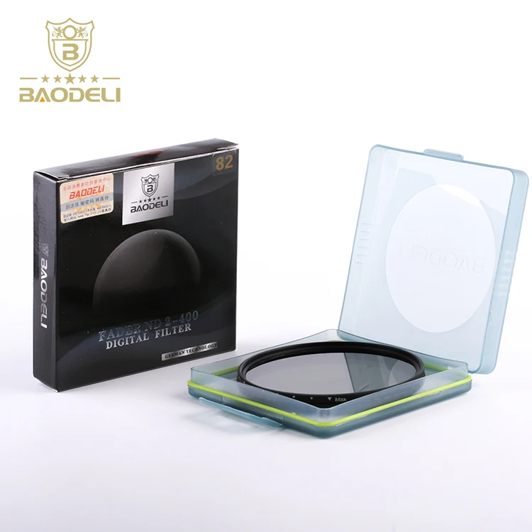 Baodeli Wholesale Camera Filter 58Mm Adjustable Slim Fader Variable Neutral Density Nd Filter Nd2-Nd400