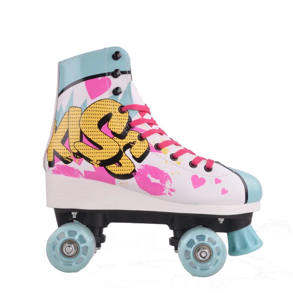 New arrival classical OEM ODM girls female women 4 wheels patine quad roller  skates indoor