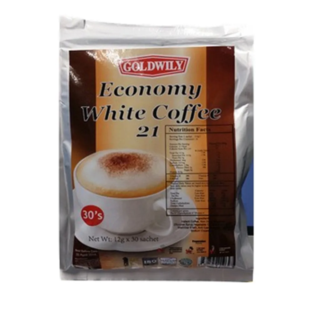 Goldwily Economy OEM Service Caffeinated Beverage Sweet Instant White Coffee From Singapore
