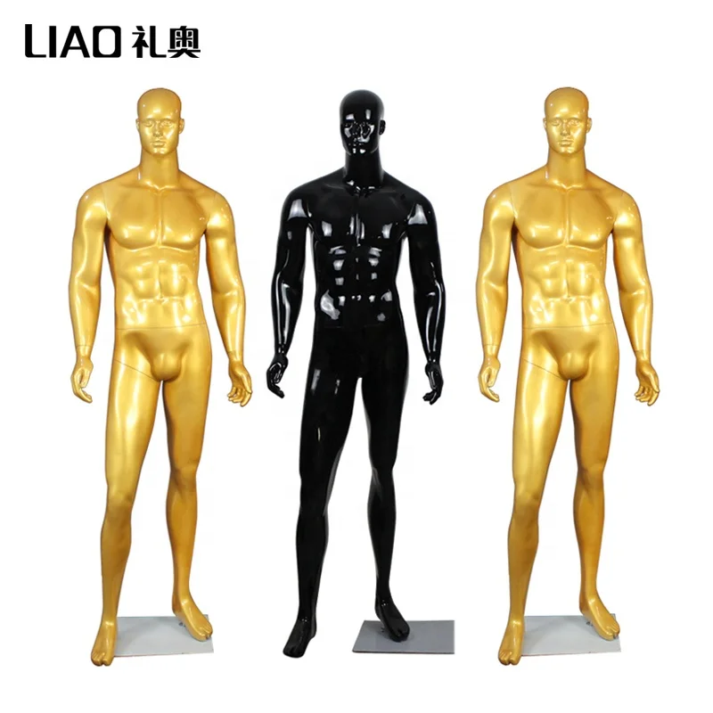 Brand New dummy abstract head men mannequin dress form Black gold color male mannequins