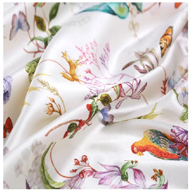 
100% digital print stretch silk charmeuse fabric For Dress and Blouse 