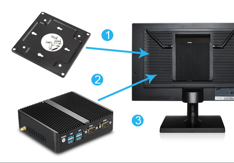 XCY Mini pc windows10 Celeron 2955U 2 LAN 2 RS232 безвентиляторный Настольный для офиса ddr3 8 gb тонкий клиент