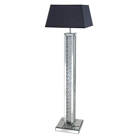 Home decoration sparkly crystal mirrored floor lamp