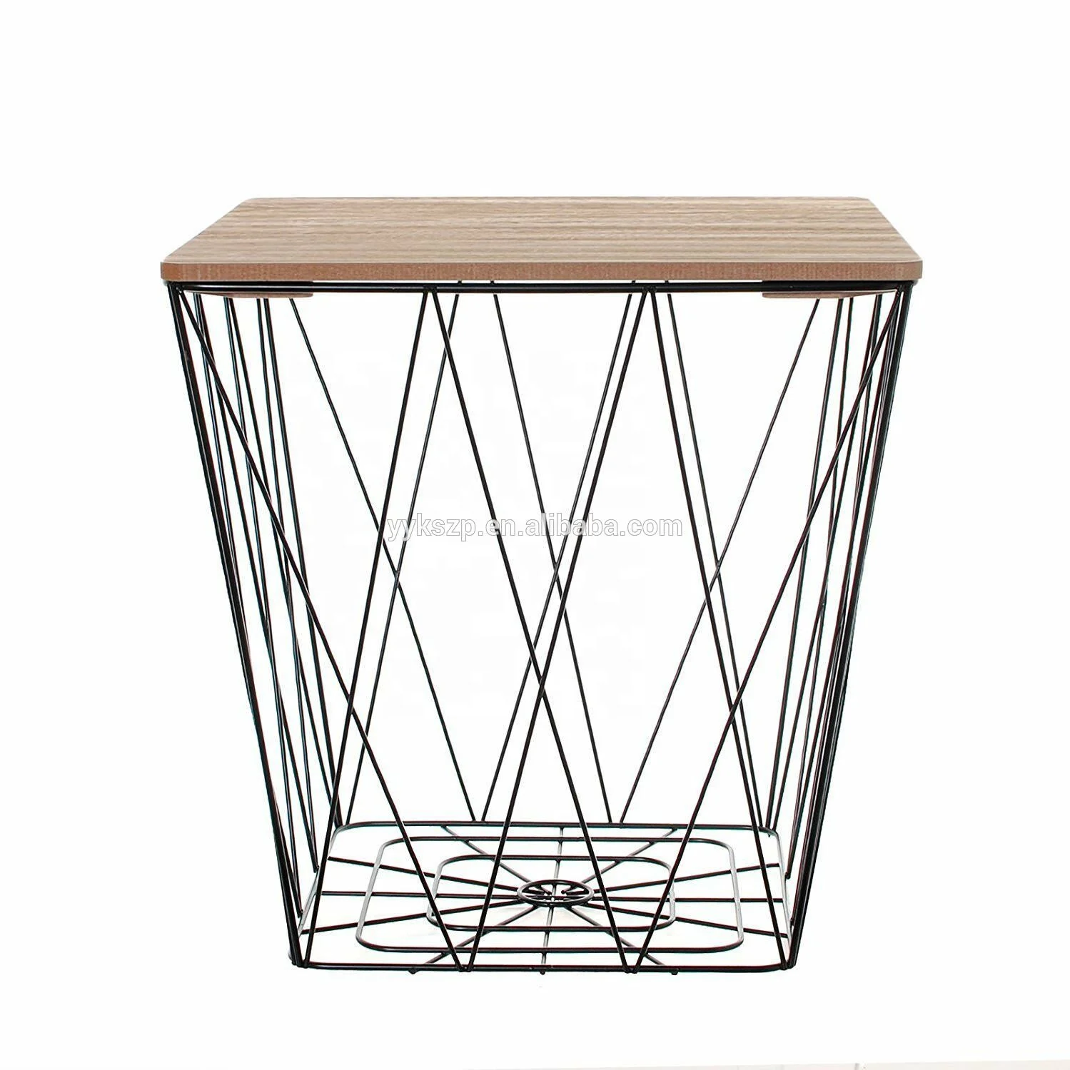 
Multi-function small wire coffee table metal basket storage with lid square wire coffee table 