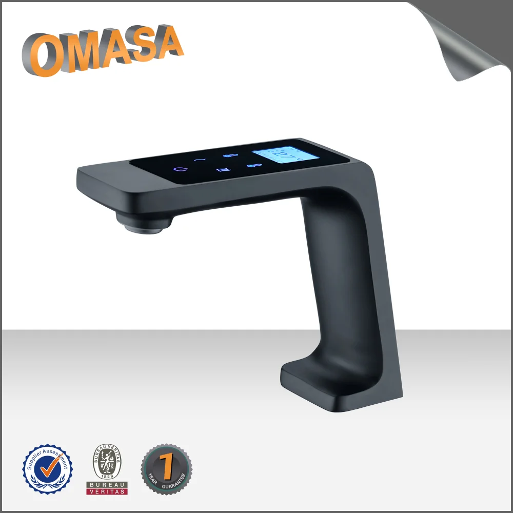 
Smart faucet black color touch screen elecctonic basin mixer for sale 
