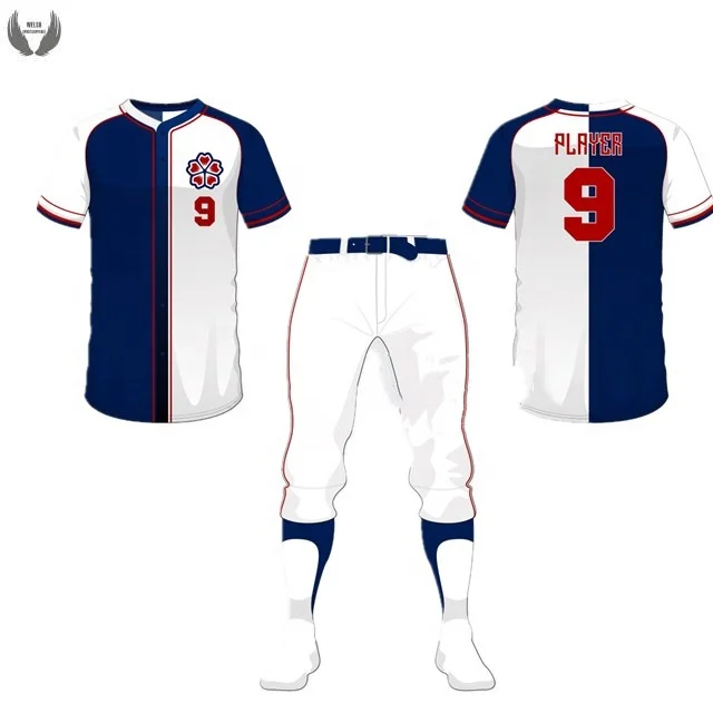 
Polyester custom design team player baseball uniform sets 