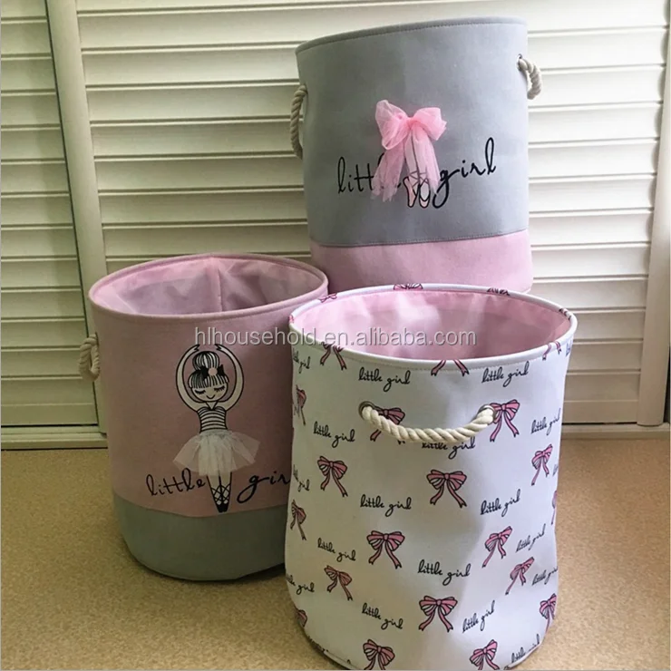 
Baby Girl Lovely Princess Canvas Foldable Storage Bin Basket 