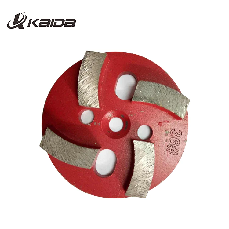 4 Inch D100mm Back Stick Diamond Grinding Disc with Five Segments Diamond Polishing Pads for Concrete and Terrazzo Floor