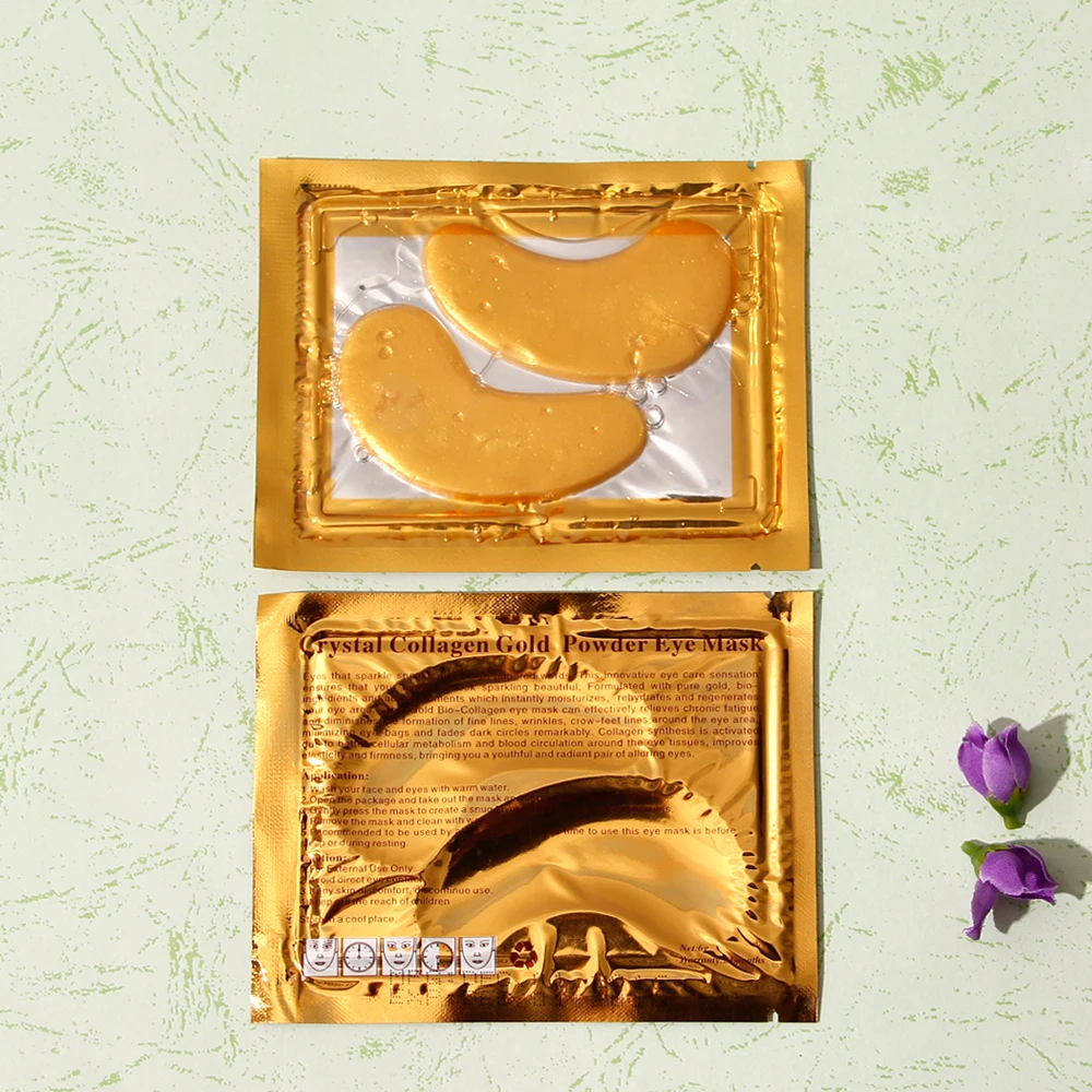 Free Sample Collagen Hydrogel Waterproof Lint Free 24K Gold Eye Patch And Whitening Hydrating