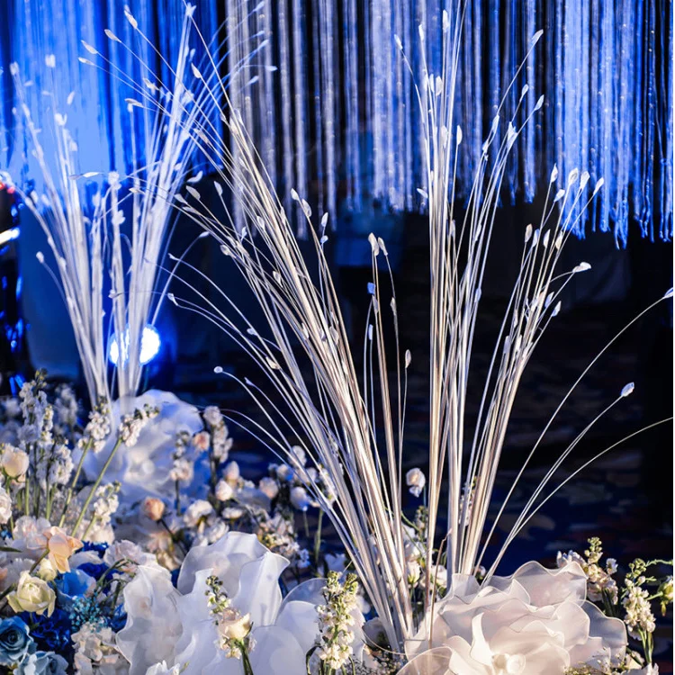 Latest weddings decoration artificial flower graceful grass walkway stand