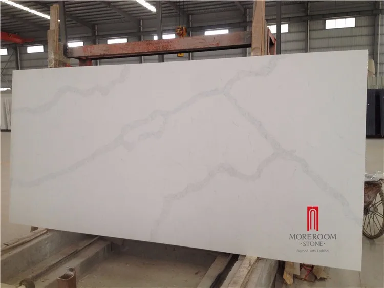 
Italy Calacatta white quartz stone big slab price 30mm thickness 